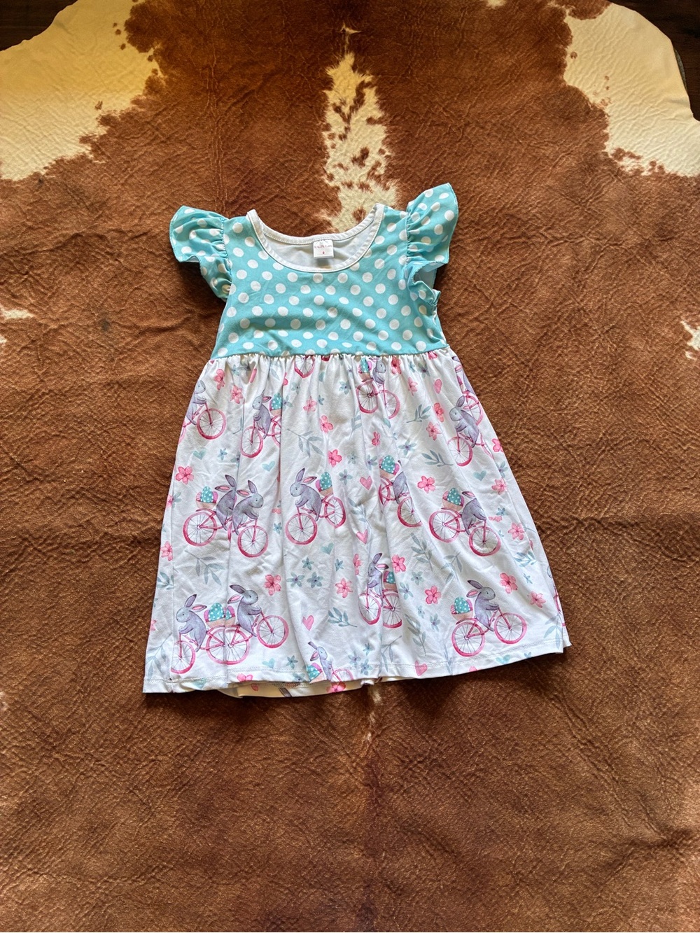 Girls Bunny Bicycle Dress by Penelope Plumm
Size 3
Good Easter dress!
